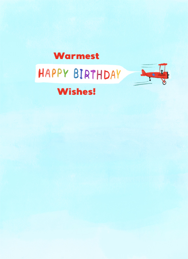 Banner Plane Summer Birthday Ecard Inside