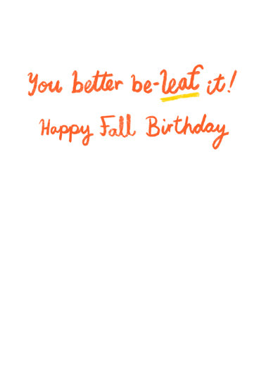 Be-Leaf November Birthday Card Inside