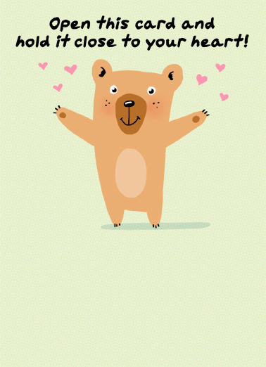 Bear Hug Social Distance Birthday Card Cover