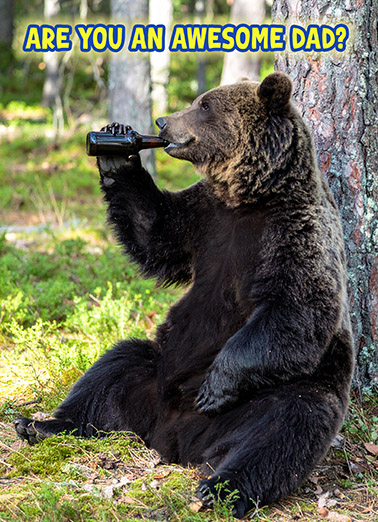 Bear Sip In Woods For Dad Ecard Cover