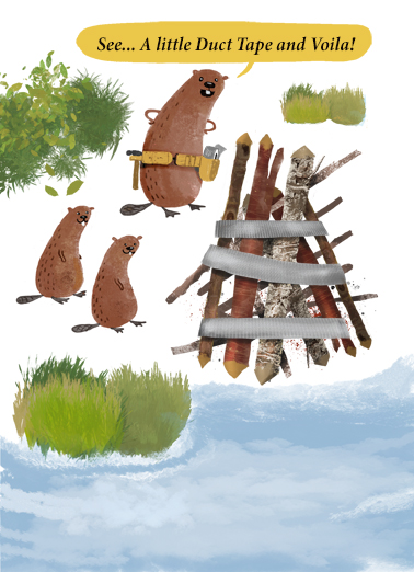Beaver Dad Cartoons Card Cover