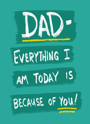 Because of Dad Lettering Card Cover