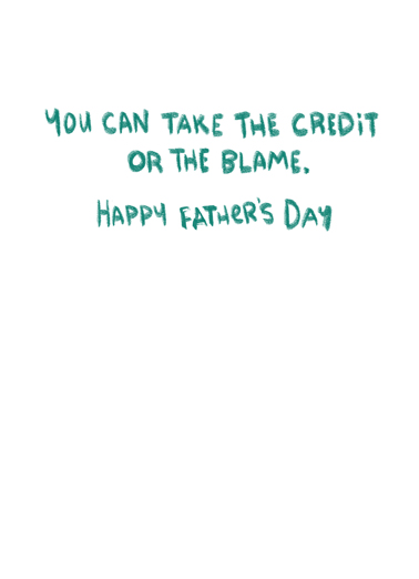 Because of Dad  Card Inside