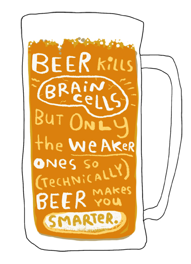 Beer Brain Cells Drinking Ecard Cover