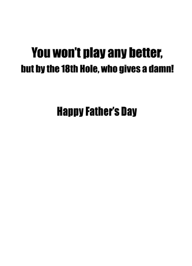 Beer Golf Father's Day Card Inside