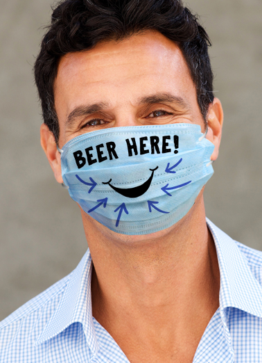 Beer Mask Man Photo Ecard Cover