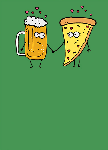 Beer and Pizza Anniv Food Card Cover