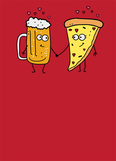 Beer and Pizza Cartoons Card Cover