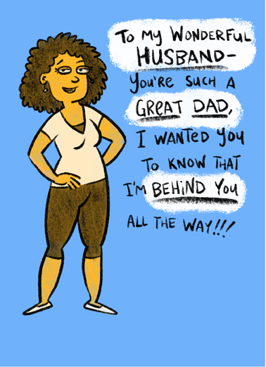 Behind You Dad Illustration Card Cover