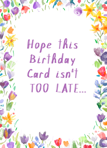 Belated Birthday Flowers  Card Cover