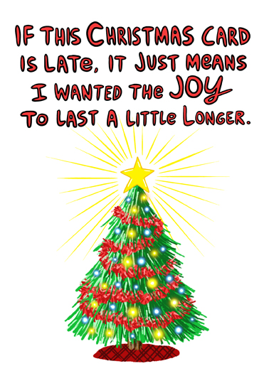 Belated Joy Longer Christmas Ecard Cover