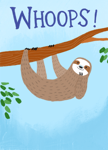 Belated Sloth BDAY Birthday Ecard Cover