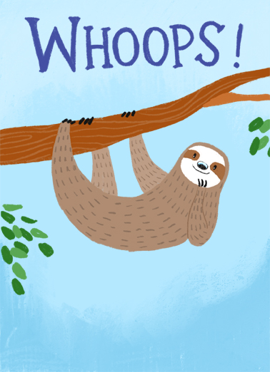 Belated Sloth Cute Animals Card Cover