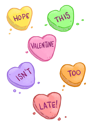 Belated Val Candy Candy Hearts Card Cover