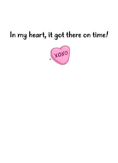 Belated Val Candy Candy Hearts Card Inside