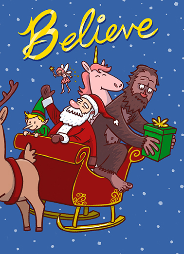 Believe in Xmas Christmas Card Cover