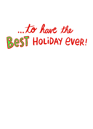 Best Holiday Ever Lettering Ecard Inside
