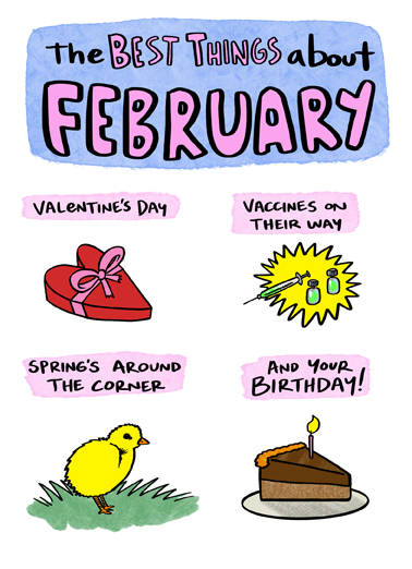 Best Things February February Birthday Card Cover