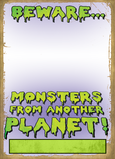 Beware Monsters 5x7 greeting Card Cover