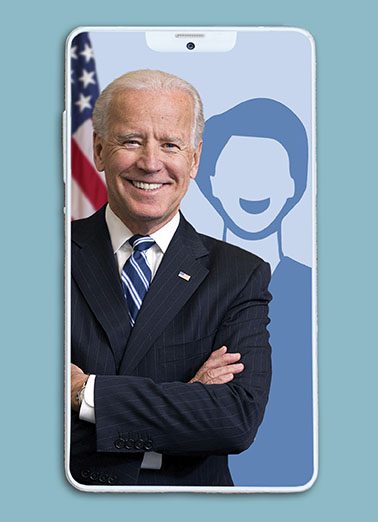 Biden Selfie Birthday Card Cover