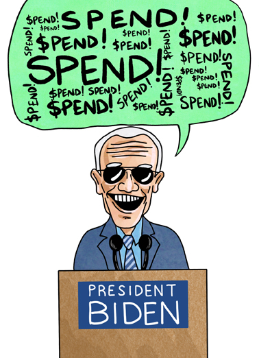 Biden Spend Illustration Ecard Cover