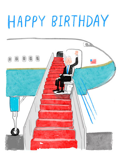 Biden Stairway April Birthday Card Cover