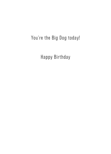 Big Dog Today Birthday Ecard Inside