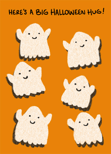 Big Ghost Hug Halloween Ecard Cover