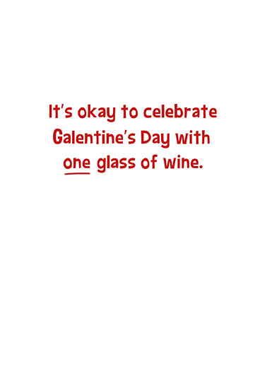Big Wine Glass Gal Galentine's Day Ecard Inside