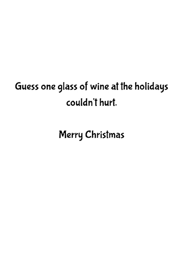 Big Wine Glass xmas Christmas Card Inside