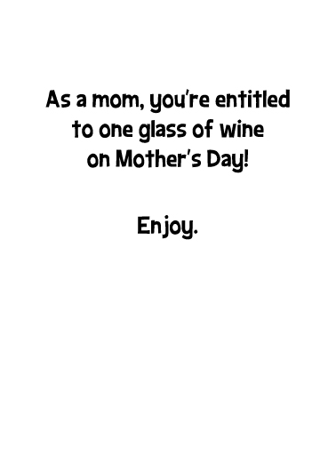 Big Wine Glass Mother's Day Card Inside