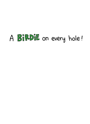 Birdie Golf Birthday Card Inside