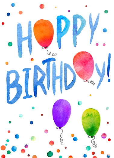 Birthday Balloons Lettering Card Cover