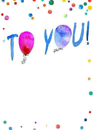 Birthday Balloons Lettering Card Inside