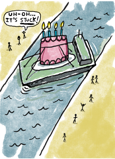 Birthday Barge Cake Ecard Cover