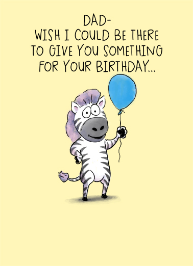 Birthday Dad Zebra Special 5x7 greeting Ecard Cover