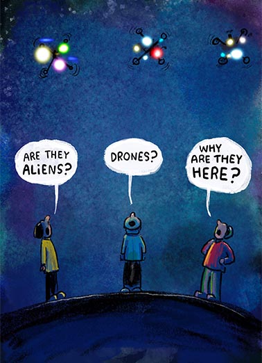 Birthday Drones Birthday Card Cover