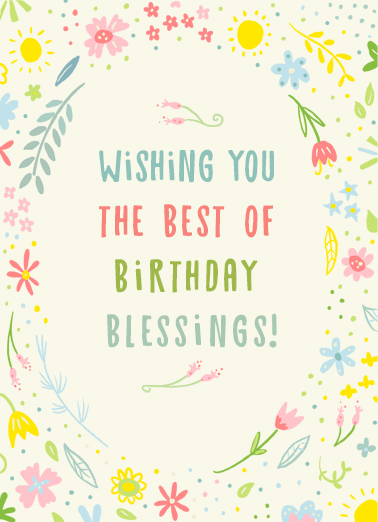 Birthday Floral Blessings  Ecard Cover