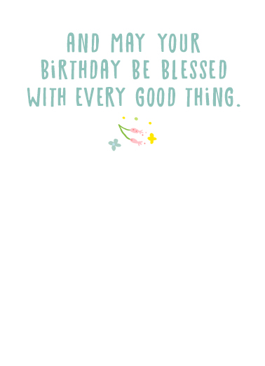 Birthday Floral Blessings  Ecard Inside