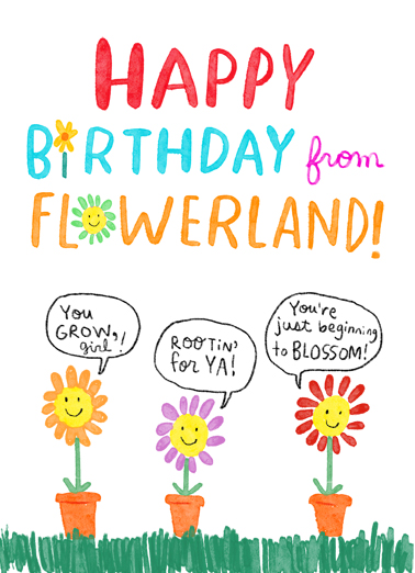 Birthday Flowers Wish Tim Card Cover
