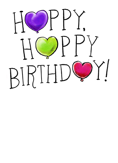 Birthday Heart Balloons Cute Ecard Inside