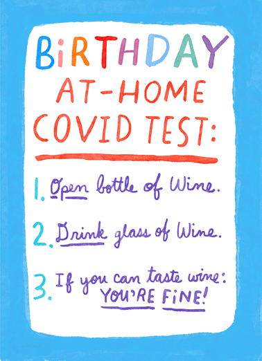 Birthday Home Test Funny Ecard Cover