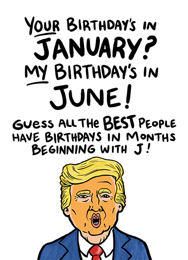 Birthday J President Donald Trump Card Cover