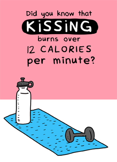 Birthday Kissing Workout Exercise Card Cover