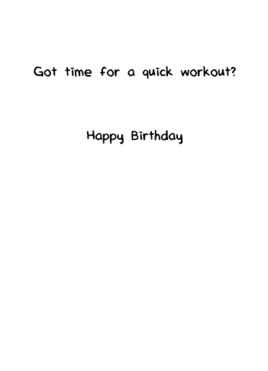 Birthday Kissing Workout Exercise Card Inside