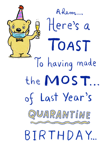 Birthday Most Toast Quarantine Ecard Cover