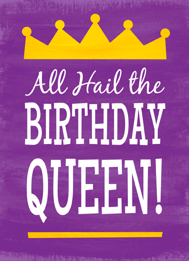 Birthday Queen Lettering Ecard Cover