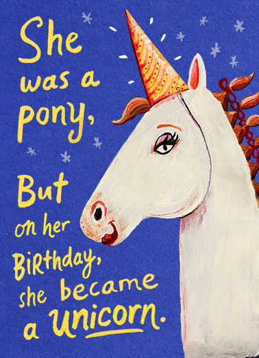 Birthday Unicorn  Card Cover