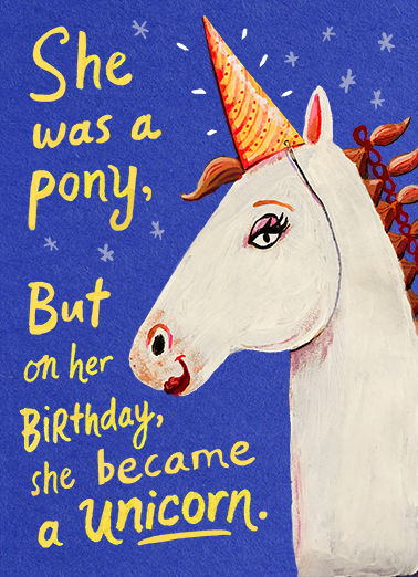 Birthday Unicorn Fabulous Friends Ecard Cover
