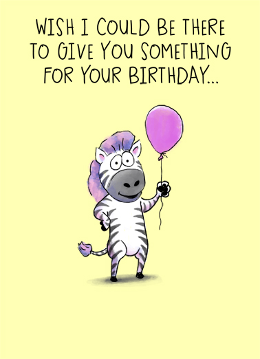 Birthday Zebra Hug Card Cover